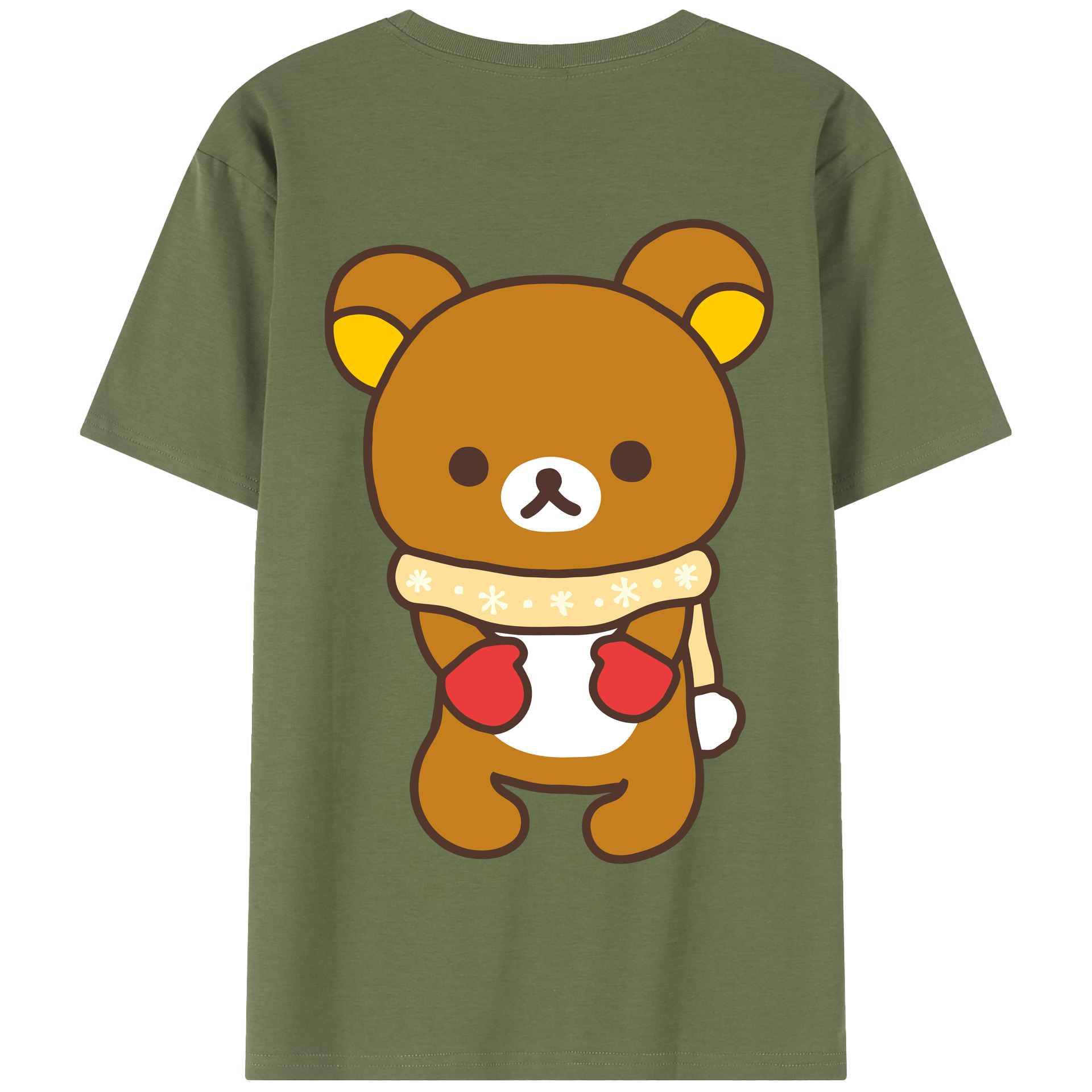 （画像用） リラックマ リラックマ キイロイトリ Rilakkuma Korilakkuma Kiiroitori 綿100％半袖Tシャツ（背面プリント）